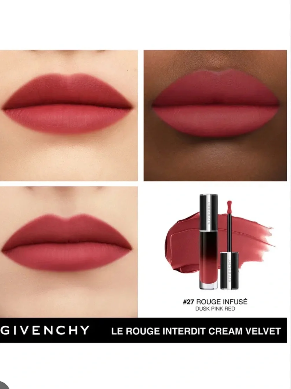Givenchy N27 rouge infuse Le rouge interdit cream velvet lipstick